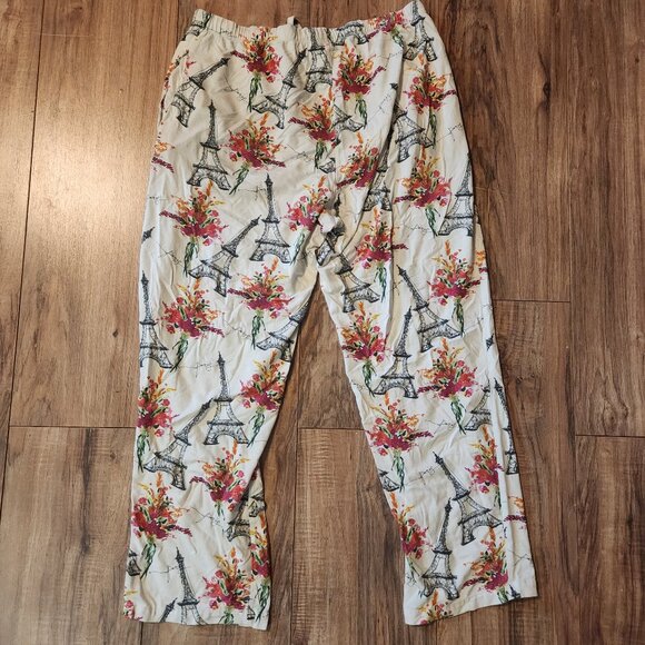 Cats Pajamas Small Two Piece Set Paris Eiffel Tower Button Long Sleeve Pants - Picture 10 of 11